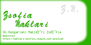 zsofia maklari business card